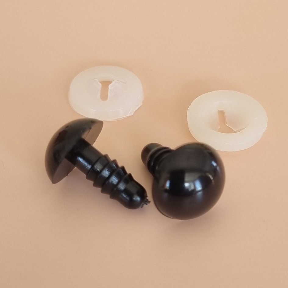 Black safety eyes for toy making. EN71-3 & REACH compliant