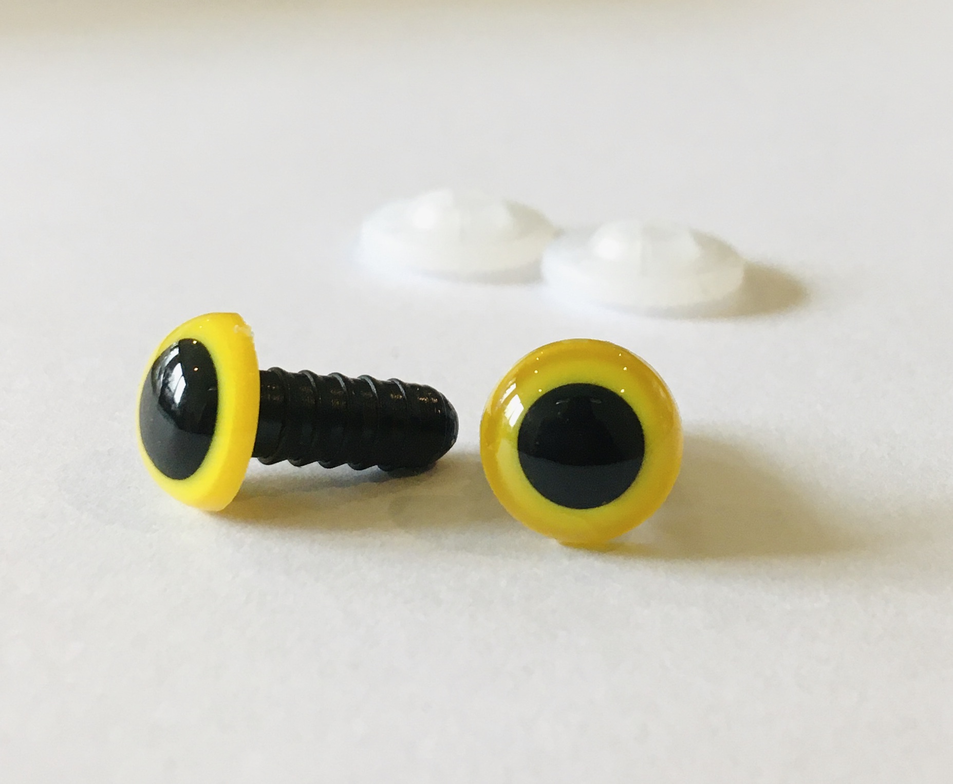 12mm Yellow Plastic Eyes, Animal Eyes, Craft Eyes