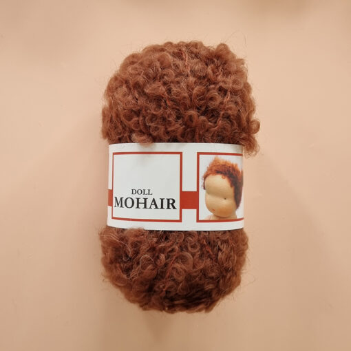 Mohair Boucle Yarn for Dark Brown Doll Hair from De Witte Engel for used for creating doll hair & wigs