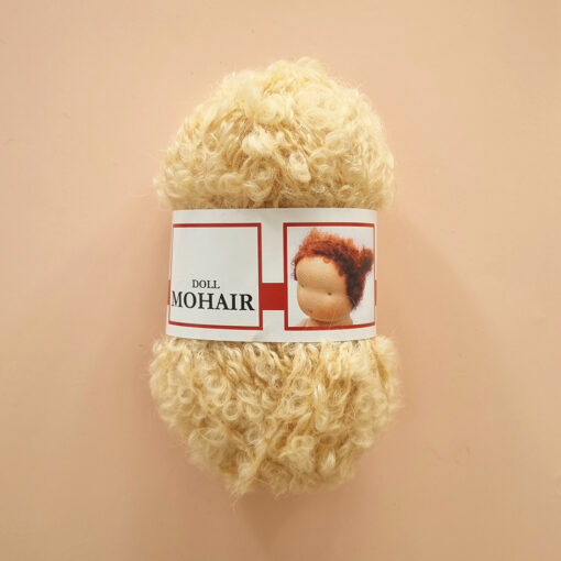 Mohair Boucle Yarn for golden blonde Doll Hair from De Witte Engel for used for creating doll hair & wigs