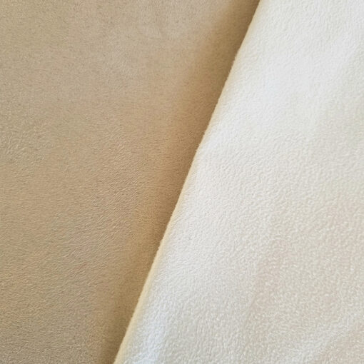 2 off-cuts of Faux Suede fabric in Soft White and Beige