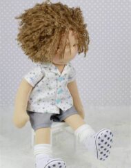 Ollie Dolly Doo Dah Waldorf inspired doll wearing shorts and shirt